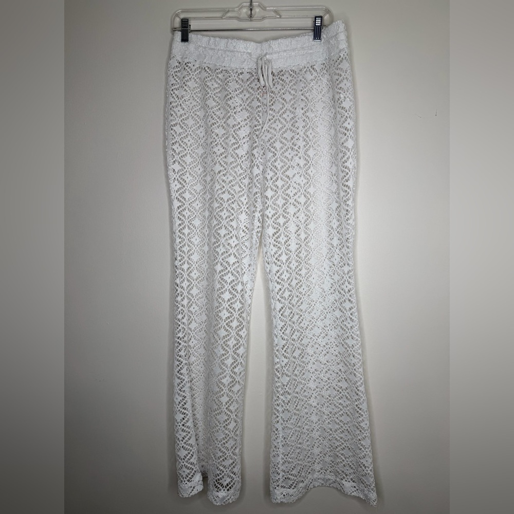 Miken White Lace Wide Leg Pants